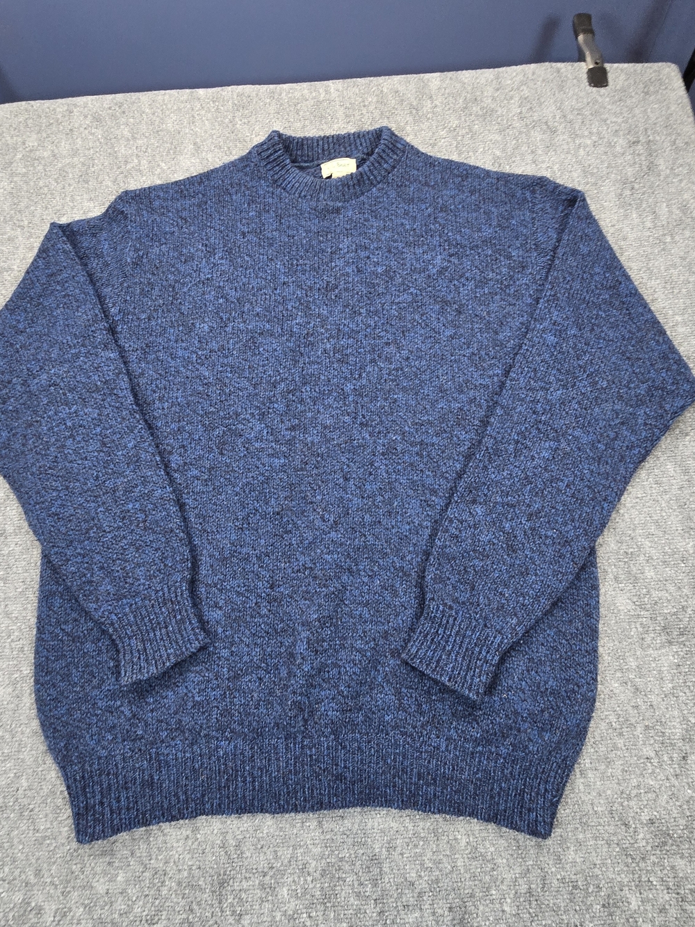 Vintage L.L.Bean Wool Sweater Mens XXL Tall Blue Made USA Crewneck 80s 90s